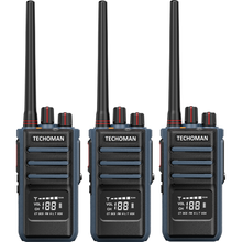 Load image into Gallery viewer, 3x TECHOMAN 5 Watt High Power TM905PRO UHF PRS / Commercial Radio Walkie Talkies - Blue UHF PRS Hand Helds TECHOMAN