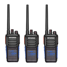Load image into Gallery viewer, 3x TECHOMAN TM820P UHF PRS 5 Watt 168 Channel Walkie Talkies Blue/Orange UHF PRS Hand Helds TECHOMAN