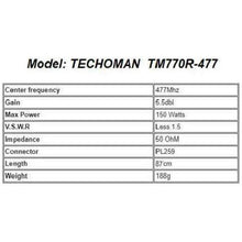 Load image into Gallery viewer, TECHOMAN UHF PRS (CB) Complete Base Station Antenna / Aerial Tuned for 477MHz + Cable PL259 Antenna TECHOMAN