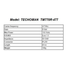 Load image into Gallery viewer, TECHOMAN UHF PRS (CB) Mobile Antenna Tuned Antenna for 477MHz on 9cm Magnetic Base Antenna Mobile TECHOMAN