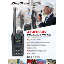 Load image into Gallery viewer, ANYTONE AT-D168UV DMR Dual Band Handheld 136-174MHZ 400-480MHZ with 1800 & 2600mAh with USB-C Battery Charger and Programming Cable Amateur Radio Transceivers ANYTONE