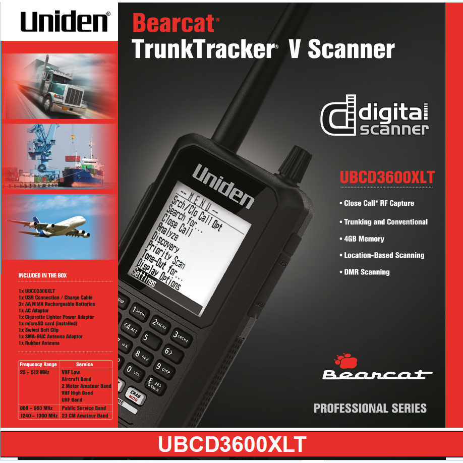 UNIDEN Bearcat UBCD-3600XLT (DMR and NXDN Activated Version) Digital H –  Techoman Electronics Ltd