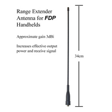 Load image into Gallery viewer, FDP Pro Range Extender Antenna / Aerial with O-Ring Seal UHF PRS Hand Helds FDP