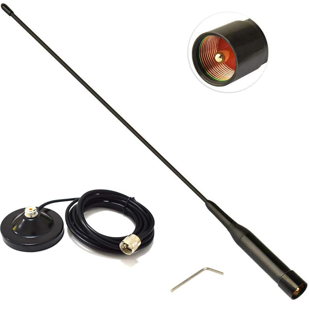 TECHOMAN Mobile Ham Radio Antenna + Mount NLR2 Dual Band VHF