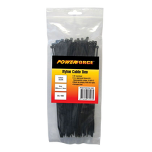 Load image into Gallery viewer, POWERFORCE 100x Cable Ties Black UV 200mm x 7.6mm Weather Resistant Nylon Antenna Mounts & Brackets POWERFORCE