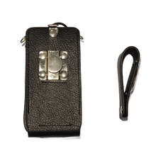 Load image into Gallery viewer, TECHOMAN TM-9C Leather Heavy Duty Belt Pouch - Black Radio Belt Pouches TECHOMAN