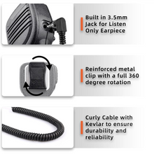 Load image into Gallery viewer, TECHOMAN Remote Speaker Microphone with Receive Jack PMMN4013A For 2 Pin Motorola Radios Communication Radio Accessories TECHOMAN