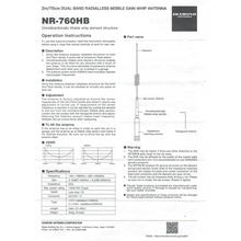 Load image into Gallery viewer, DIAMOND NR-760HB NR760HB 144 / 430 MHz VHF / UHF Dual Band Black Colour Mobile Antenna Aerial Antenna Mobile DIAMOND