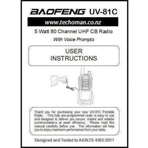 B GRADE - Pair (2x) BAOFENG UV-81C 5 WATT (HIGH POWER) UHF CB Walkie Talkies - 80 Channels UHF PRS Hand Helds BAOFENG   