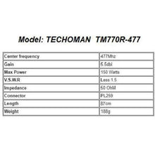 Load image into Gallery viewer, TECHOMAN UHF PRS Mobile Antenna / Aerial TM770R-477 477MHz Tuned Antenna Antenna Mobile TECHOMAN
