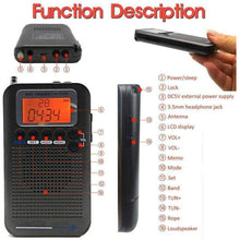 Load image into Gallery viewer, TECHOMAN Aircraft Band Radio Receiver VHF AIR/FM/AM/CB/VHF/SW ** GREY ** Radio Receiver TECHOMAN
