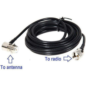TECHOMAN Antenna L Bracket with SO239 on Base and PL259 for Radio - 5M cable. Mobile Antenna Mounts TECHOMAN   