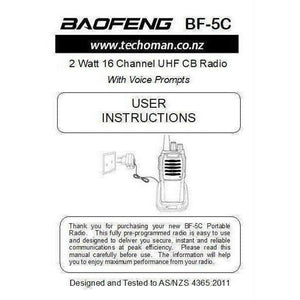 Mini Bundle Pair (2x) Baofeng BF-5C 2 WATT UHF PRS CB Walkie Talkies 16 Channels UHF PRS Hand Helds BAOFENG   