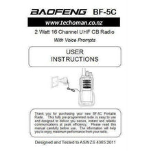 Load image into Gallery viewer, 6x Baofeng BF-5C 2 WATT UHF PRS CB Walkie Talkies - 16 Channels & 6-way Charger UHF PRS Hand Helds BAOFENG