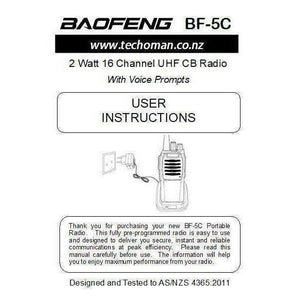 6x Baofeng BF-5C 2 WATT UHF PRS CB Walkie Talkies - 16 Channels & 6-way Charger UHF PRS Hand Helds BAOFENG   
