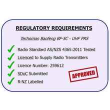 Load image into Gallery viewer, Baofeng BF-5C 2 WATT UHF PRS CB Walkie Talkie RADIO BODY ONLY - 16 Channels UHF PRS Hand Helds BAOFENG