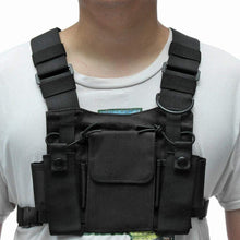 Load image into Gallery viewer, TECHOMAN Chest Pack 3 Pocket Nylon for Walkie Talkies  TECHOMAN