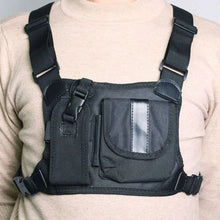 Load image into Gallery viewer, TECHOMAN Chest Pack 2 Pocket Nylon for Walkie Talkies  TECHOMAN