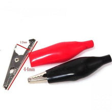 Load image into Gallery viewer, TECHOMAN Pair 44mm Red/Black Crocodile / Aligator Clips Electronics Test Assessories TECHOMAN