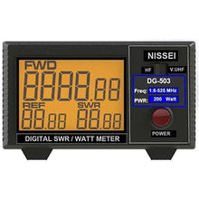 Load image into Gallery viewer, NISSEI DG-503 SWR  / RF Test Meter HF ~ VHF ~ UHF 1.6~60MHz and 125~525MHz Antenna SWR Meter NISSEI