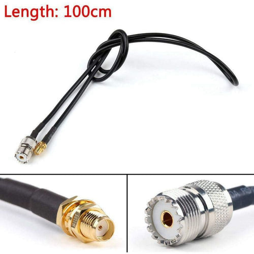 TECHOMAN Antenna Patch Cable with SO239 and SMA Female for Radio - 1 Metre Cable Antenna Patch Cables TECHOMAN   