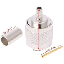 Load image into Gallery viewer, TECHOMAN N TYPE male Crimp Plug for RG58 Coaxial Cable TECHOMAN