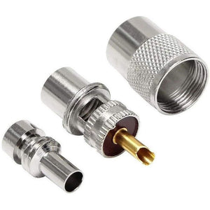 2x PL259 Male Solder Plug RF Connectors for RG-58 or RG-8 RF Connectors TECHOMAN   