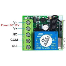 Load image into Gallery viewer, TECHOMAN 12V 1 Channel 433Mhz Wireless Remote Control Switch with 1 Transmitter Remote Controls TECHOMAN
