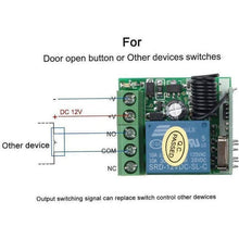 Load image into Gallery viewer, TECHOMAN 12V 1 Channel 433Mhz Wireless Remote Control Switch with 1 Transmitter Remote Controls TECHOMAN