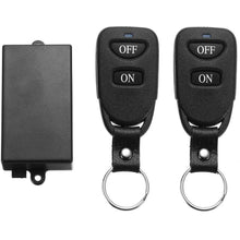Load image into Gallery viewer, TECHOMAN 12V 1 Channel 433Mhz Wireless Remote Control Switch with 2 Transmitters Remote Controls TECHOMAN