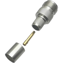 Load image into Gallery viewer, TECHOMAN N Type Female Crimp Socket for RG8 RG213 SLMR400 LMR400 Coaxial Cable RF Socket TECHOMAN