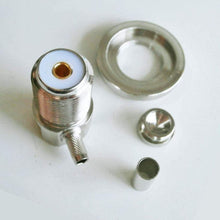 Load image into Gallery viewer, TECHOMAN SO239 Female Crimp Right Angle Antenna / Aerial Base for RG58 Coaxial Cable RF Socket TECHOMAN