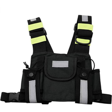 Load image into Gallery viewer, TECHOMAN Chest Pack Fluro 3 Pocket Nylon for Walkie Talkies  TECHOMAN