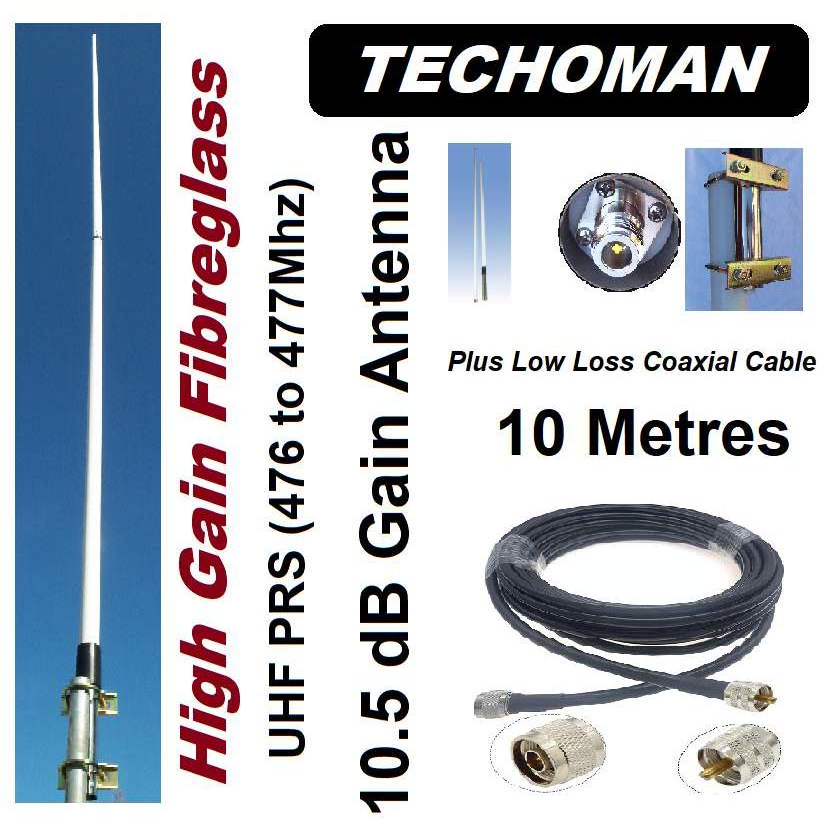 M474HD 477MHZ 4.5DB HEAVY DUTY AERIAL FIBREGLASS BLACK UHF ROJONE M474HDB main image 0