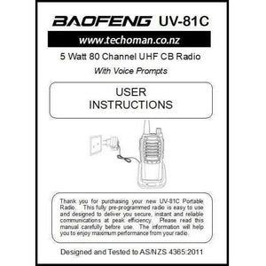 12x Baofeng UV-81C 5 WATT PRS Walkie Talkies -  80 Channels & 2x 6-way Chargers UHF PRS Hand Helds BAOFENG   