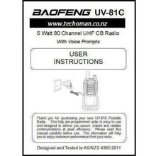 Load image into Gallery viewer, (2x) Baofeng UV-81C 5 WATT (HIGH POWER) UHF CB Walkie Talkies (2x Chargers)  - 80 Channels UHF PRS Hand Helds BAOFENG