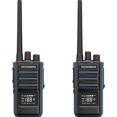 2x (Pair) TECHOMAN TM905PRO UHF PRS / Commercial Radio Walkie Talkies - Blue UHF PRS Hand Helds TECHOMAN