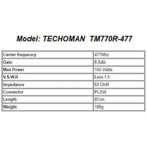 TECHOMAN UHF PRS 477MHz 5.5dBi Mobile Antenna Package for GME SMA-Male Models Antenna Mobile TECHOMAN   