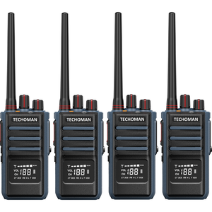 4x TECHOMAN TM905PRO UHF PRS / Commercial Radio Walkie Talkies - Blue UHF PRS Hand Helds TECHOMAN