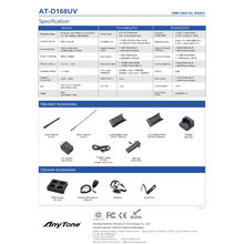 Load image into Gallery viewer, ANYTONE AT-D168UV DMR Dual Band Handheld 136-174MHZ 400-480MHZ with 1800 &amp; 2600mAh USB Type-C Batteries and Programming Cable Amateur Radio Transceivers ANYTONE
