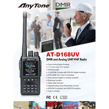 Load image into Gallery viewer, ANYTONE AT-D168UV DMR Dual Band Handheld 136-174MHZ 400-480MHZ with 1800 &amp; 2600mAh USB Type-C Batteries and Programming Cable Amateur Radio Transceivers ANYTONE
