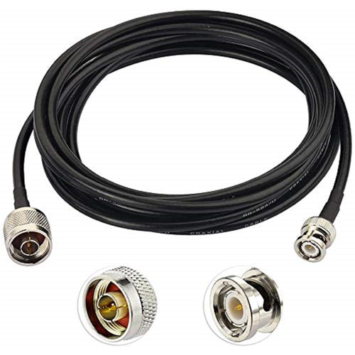 TECHOMAN Antenna RG-58 Cable with N Plug to BNC - 10 Metre Cable. Antenna Patch Cables TECHOMAN   