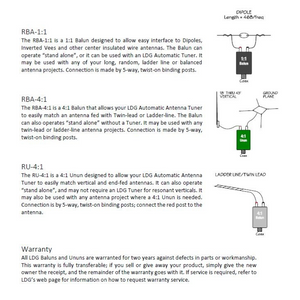 LDG RBA-1 - Antenna / Aerial 1:1 Current Balun 200 Watts Antenna Balun LDG