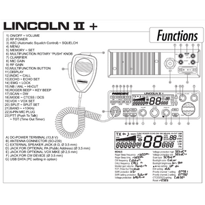 PRESIDENT Lincoln II Plus V3 HAM Radio Mobile Transceiver - 10 and 12 Metre Bands Amateur Radio Transceivers PRESIDENT