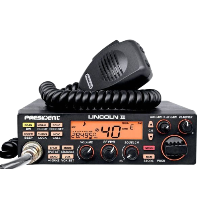 PRESIDENT Lincoln II Plus V3 HAM Radio Mobile Transceiver - 10 and 12 Metre Bands Amateur Radio Transceivers PRESIDENT