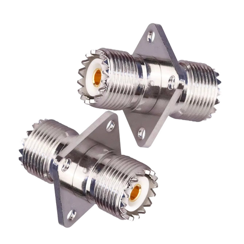 TECHOMAN SO239 to SO239 Antenna / Aerial Jack Square Panel Bulkhead Joiner / Connector / Adaptor RF Adapter TECHOMAN   