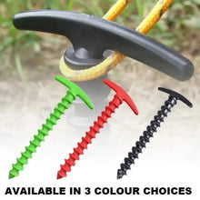 Load image into Gallery viewer, TECHOMAN T Shape Screw Type Guy Ground Peg Anchors for SOTA POTA Antenna Aerial Masts Green Antenna Base Station TECHOMAN
