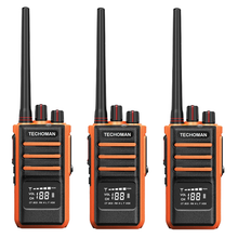 Load image into Gallery viewer, 3x TECHOMAN 5 Watt High Power TM905PRO UHF PRS / Commercial Radio Walkie Talkies - Orange

