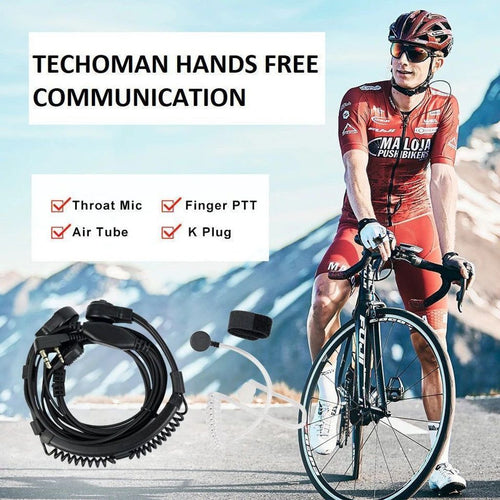TECHOMAN TM820P Cycling Throat Microphone / Acoustic Earpiece Communication Radio Accessories TECHOMAN   