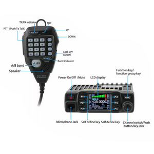 ANYTONE AT-778UV Dual Band Mobile Radio 136-174MHz & 400-490MHz Amateur Radio Transceivers ANYTONE